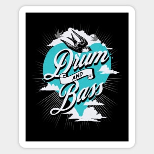 DRUM AND BASS  - Heart Of The BASS Vintage (blue) Sticker